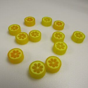 Lemon Slices (12) Mini Erasers Vintage